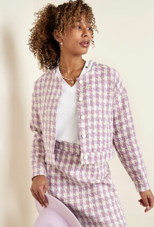 Pied de Poule jacket Purple pink