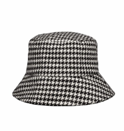 Bucket hat checkerd black 
