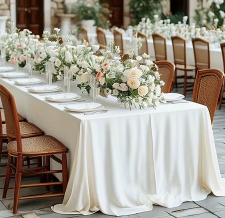 Bordduk sateng 145 x180cm(Leie)