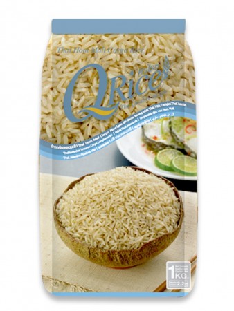 Q-RICE Thai hom mali cargo rice  1kg 